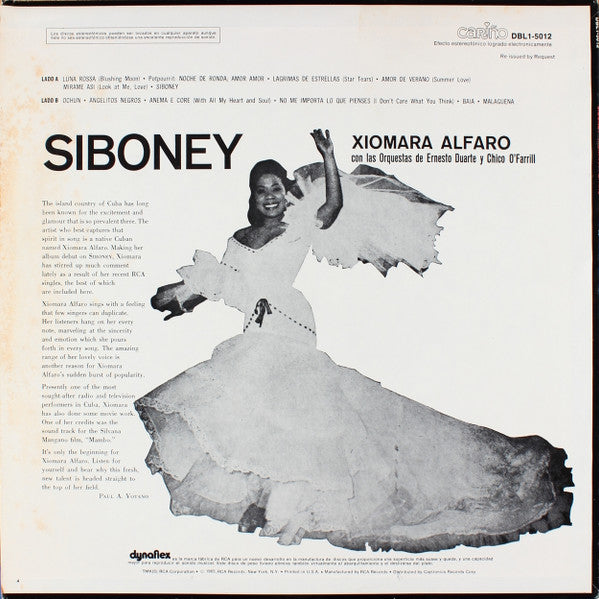 Xiomara Alfaro : Siboney  (LP, Album, RE)