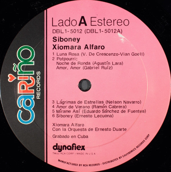 Xiomara Alfaro : Siboney  (LP, Album, RE)