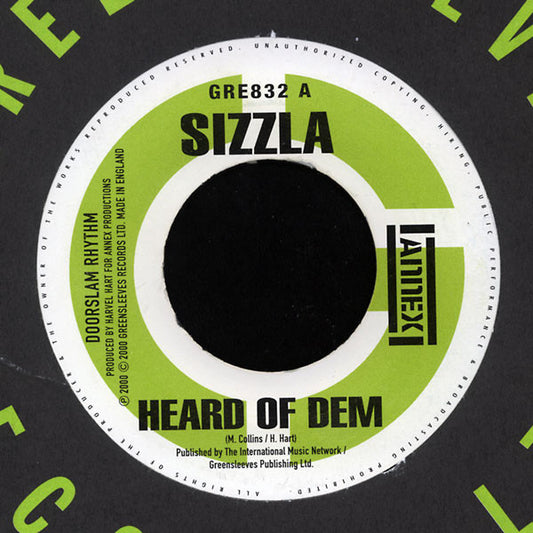 Sizzla / General B : Heard Of Dem / 20 Weed Commandments (7")