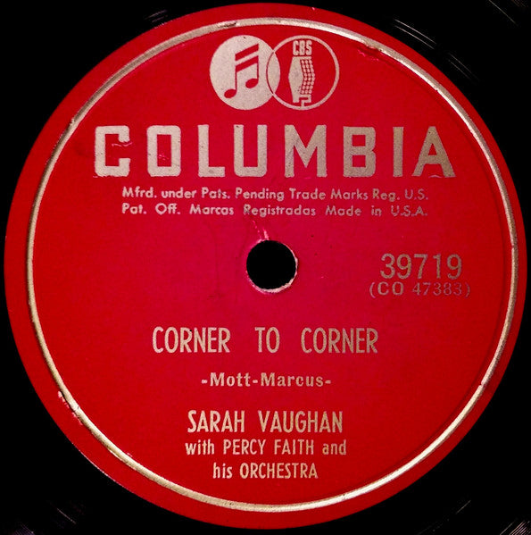Sarah Vaughan With Percy Faith And His Orchestra* : If Someone Had Told Me / Corner To Corner (Shellac, 10")