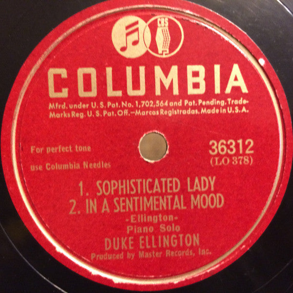Duke Ellington : Mood Indigo / Solitude / Sophisticated Lady / In A Sentimental Mood (Shellac, 10", RE, RP)