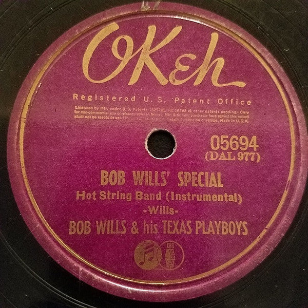 Bob Wills & His Texas Playboys : New San Antonio Rose / Bob Wills' Special (Shellac, 10")