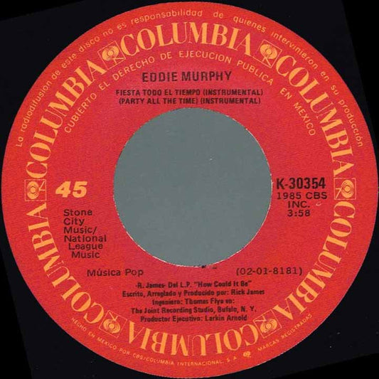 Eddie Murphy : Fiesta Todo El Tiempo = Party All The Time (7")