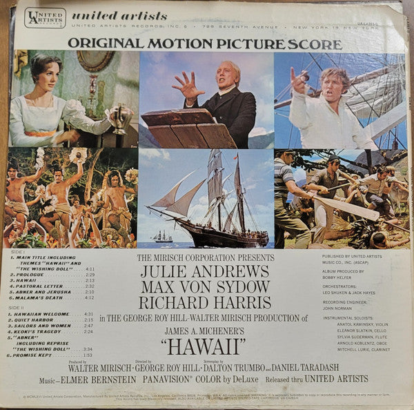 Elmer Bernstein : Hawaii (Original Motion Picture Score) (LP, Album, RE)