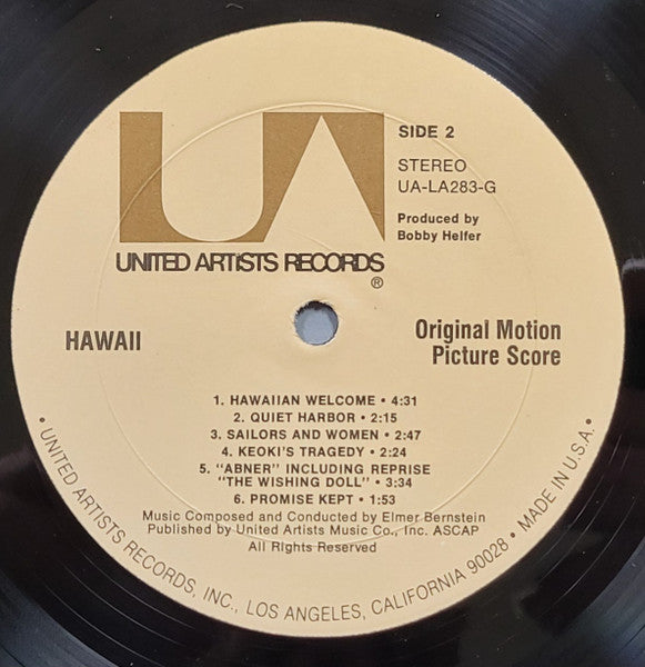 Elmer Bernstein : Hawaii (Original Motion Picture Score) (LP, Album, RE)
