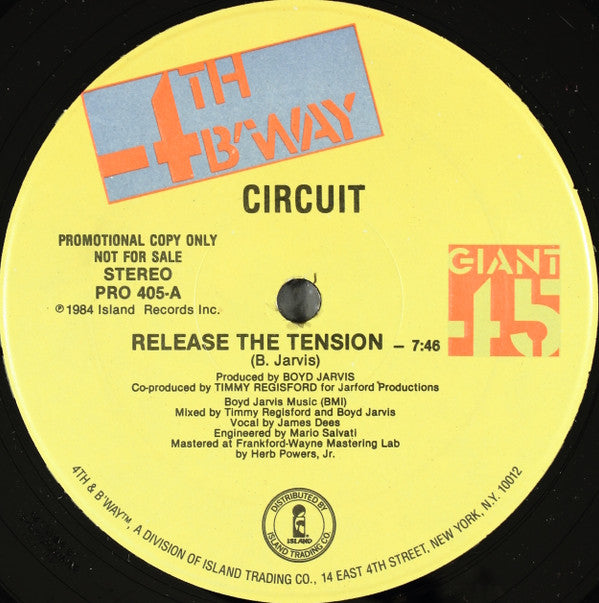 Circuit (7) : Release The Tension (12", Single, Promo)