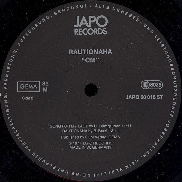 OM (10) : Rautionaha (LP, Album)