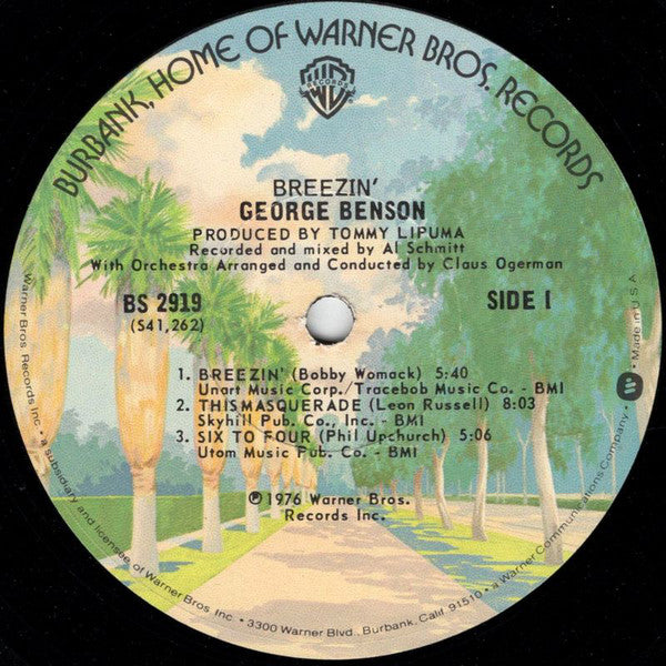 George Benson : Breezin' (LP, Album, RP, Los)