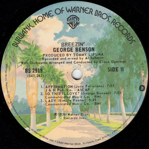 George Benson : Breezin' (LP, Album, RP, Los)