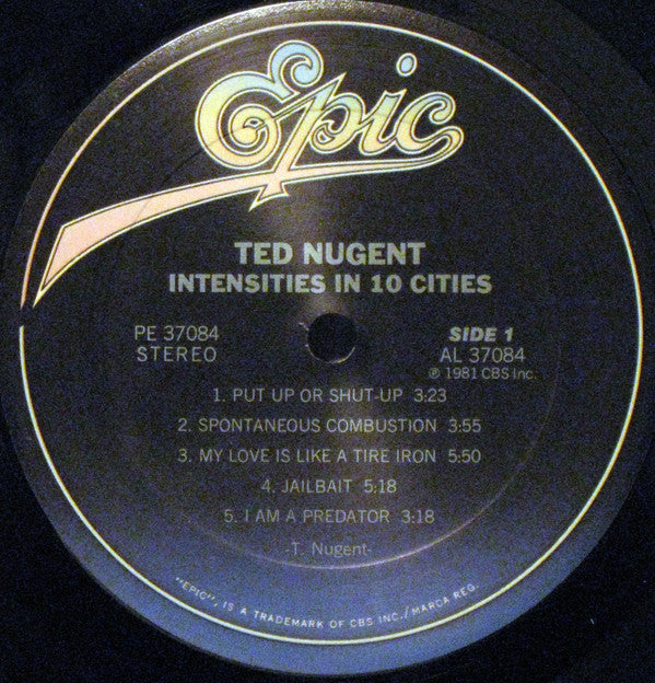 Ted Nugent : Intensities In 10 Cities (LP, Album, RE)