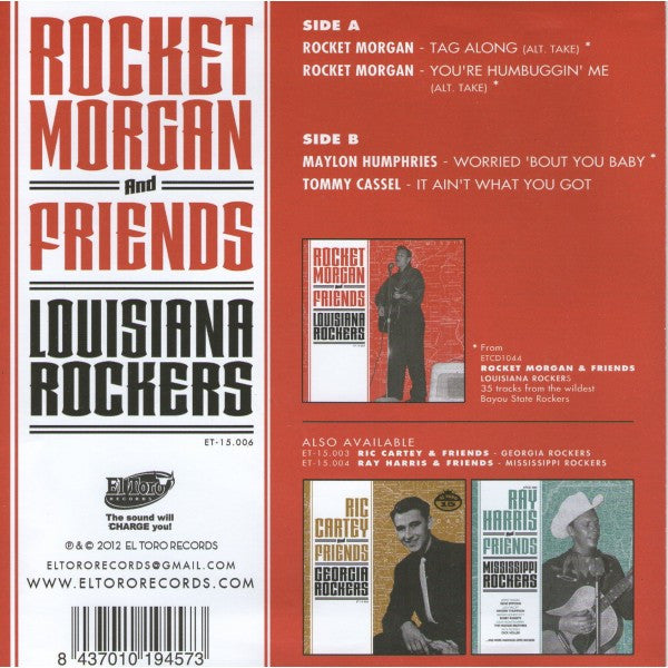 Rocket Morgan (2) And Various : Rocket Morgan  Friends - Louisiana Rockers  (7", EP, Comp, Ltd)