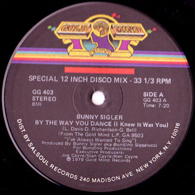 Bunny Sigler : By The Way You Dance (I Knew It Was You) (12", Single)