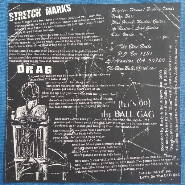 The Blue Balls : Stretch Marks (7", Num, Blu)