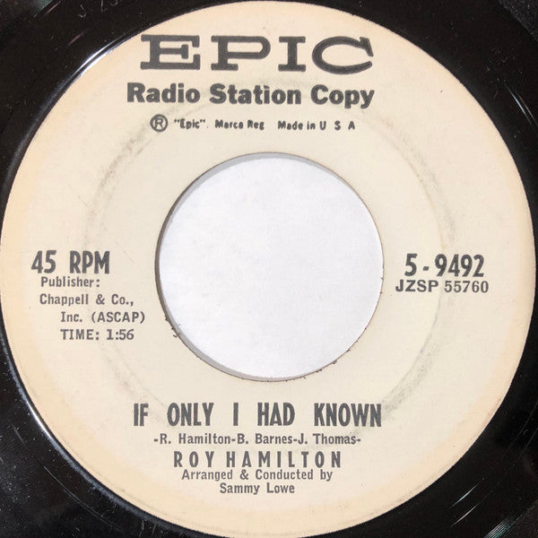 Roy Hamilton (5) : Don't Come Cryin' To Me (7", Promo)