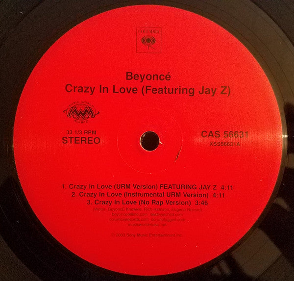 Beyoncé Featuring Jay Z* : Crazy In Love (12", Single)