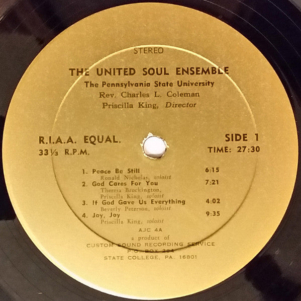 The United Soul Ensemble : Songs Of Faith (LP, Album)