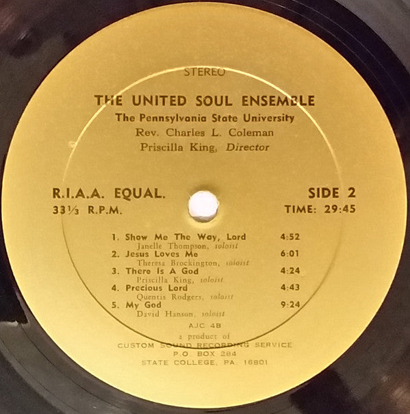 The United Soul Ensemble : Songs Of Faith (LP, Album)