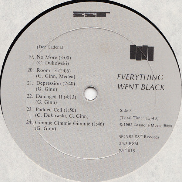 Greg Ginn, Chuck Dukowski, Dez Cadena, Robo (3), Chavo Pederast, Johnny 'Bob' Goldstein : Everything Went Black (2xLP, Comp)