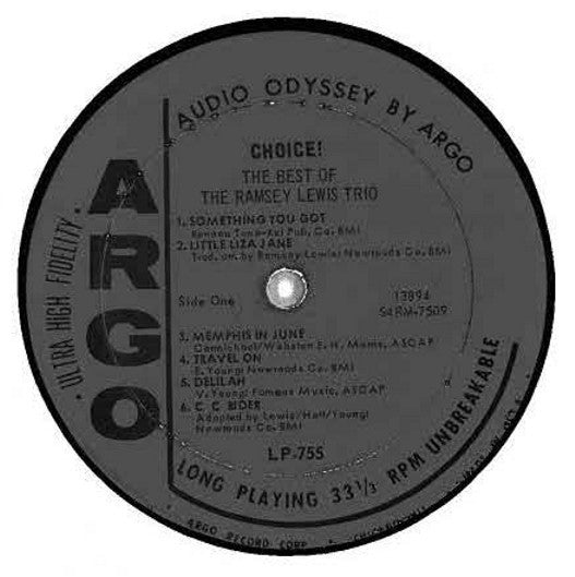 The Ramsey Lewis Trio : Choice!: The Best Of The Ramsey Lewis Trio (LP, Comp, Mono)