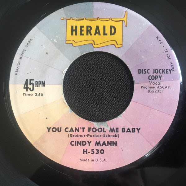 Cindy Mann : Love A Love A Love Me / You Can't Fool Me Baby (7", RE)