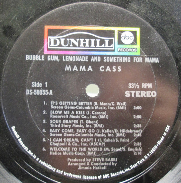 Mama Cass* : Bubble Gum, Lemonade &... Something For Mama (LP, Album, Mon)