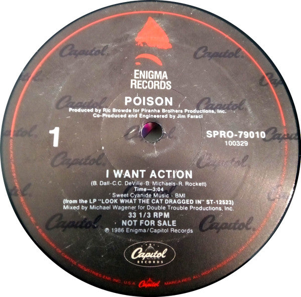 Poison (3) : I Want Action (12", Promo)