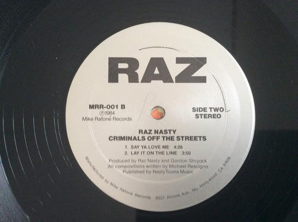 Raz Nasty : Criminals Off The Streets (12", EP)