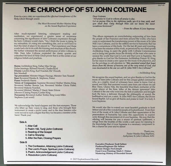 The Church of St. John Coltrane : Recorded Live, San Francisco (LP, Album)