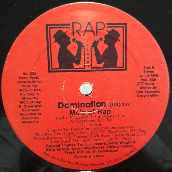 MC's Of Rap : Domination (12")