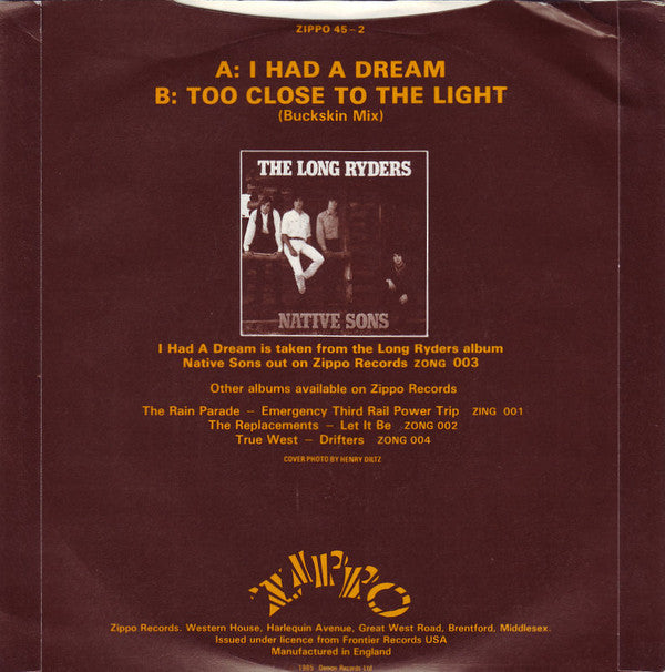 The Long Ryders : I Had A Dream (7", Single)