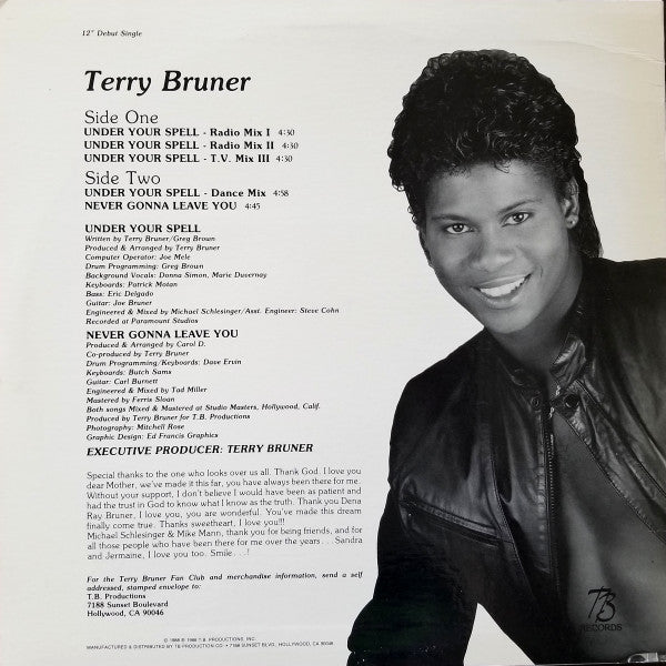 Terry Bruner : Under Your Spell / Never Gonna Leave You (12", Single)