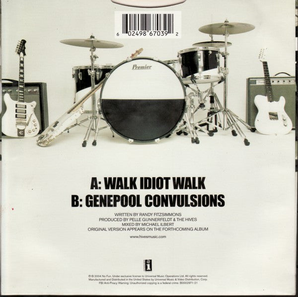 The Hives : Walk Idiot Walk (7", Single, Whi)