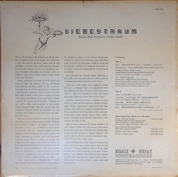 Boston Pops* / Fiedler* : Liebestraum (LP, Ind)