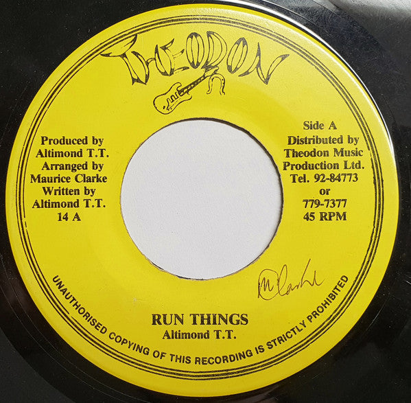 Altimond T.T. : Run Things (7", RP)