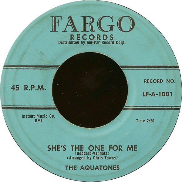 The Aquatones : She's The One For Me / You (7", Single)