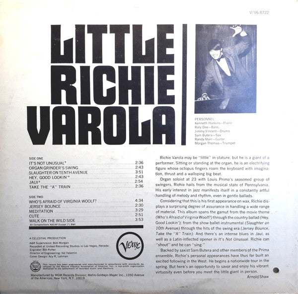 Little Richie Varola : Little Richie Varola (LP, Album, Mono)