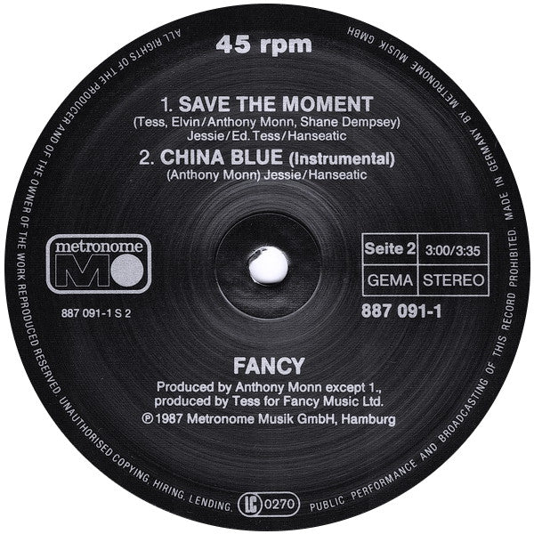 Fancy : China Blue (12", Maxi)