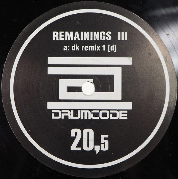 Adam Beyer : Remainings III (12", Ltd)