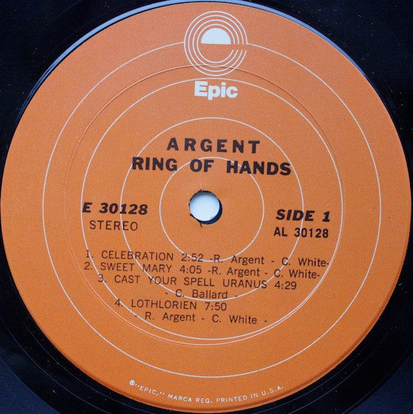 Argent : Ring Of Hands (LP, Album, RE, Ora)