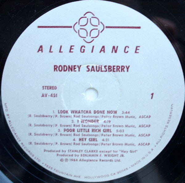 Rodney Saulsberry : Rodney Saulsberry (LP, Album)