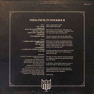 Freda Payne : Freda Payne In Stockholm (LP, Album, Red)