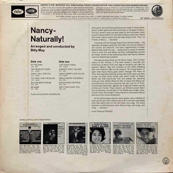 Nancy Wilson : Nancy-Naturally (Nancy Wilson Sings, And Sings, And Sings) (LP, Album, Los)