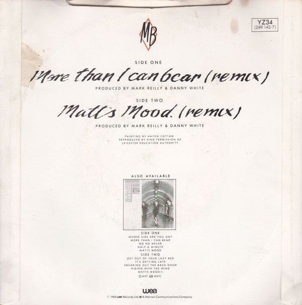 Matt Bianco : More Than I Can Bear (Remix) (7", Single)