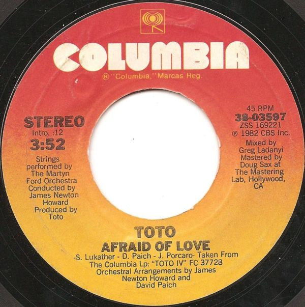 Toto : I Won't Hold You Back (7", Single, Styrene, Pit)