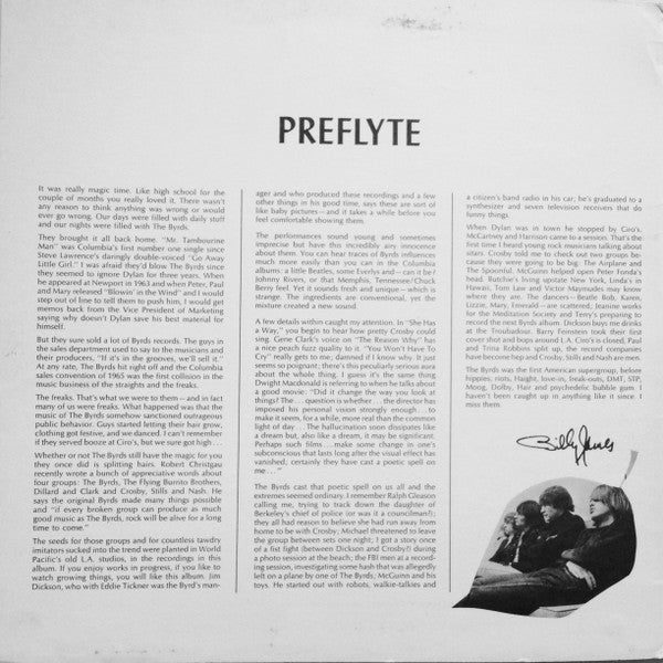 David Crosby, Jim McGuinn, Chris Hillman, Gene Clark, Michael Clarke : Preflyte (LP, Album, All)