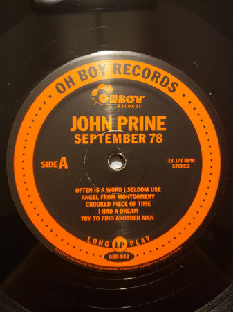 John Prine : September 78 (LP, Album, RE)