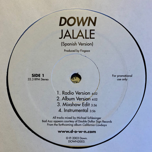 Down (4) : Jalale (12", Promo)