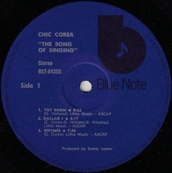 Chick Corea : The Song Of Singing (LP, Album, RE)