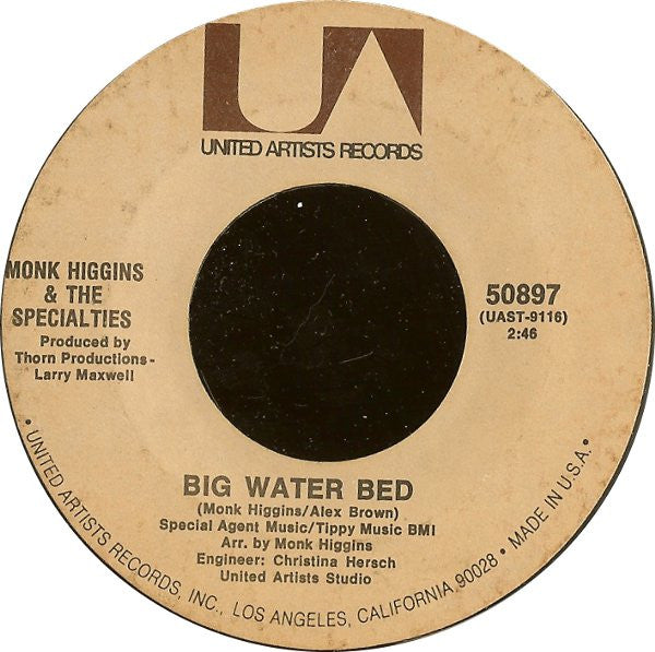 Monk Higgins & The Specialties : Gotta Be Funky / Big Water Bed (7", Styrene, Pit)