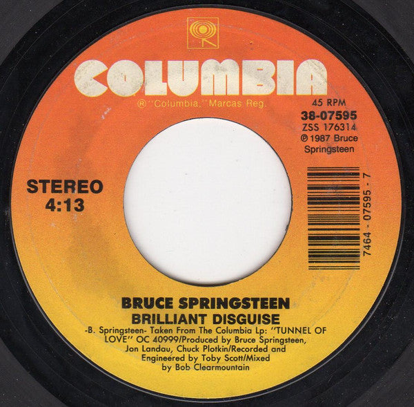 Bruce Springsteen : Brilliant Disguise (7", Single, Styrene, Car)